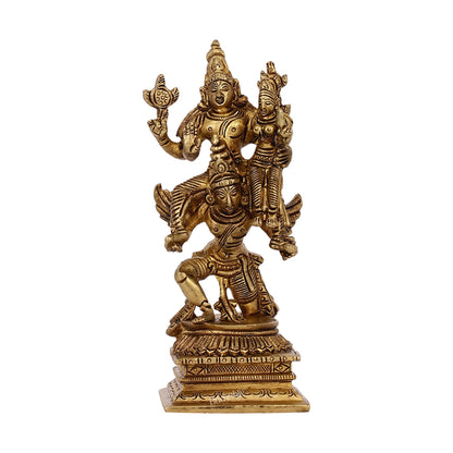 Brass Vishnu Lakshmi on Garuda 6"