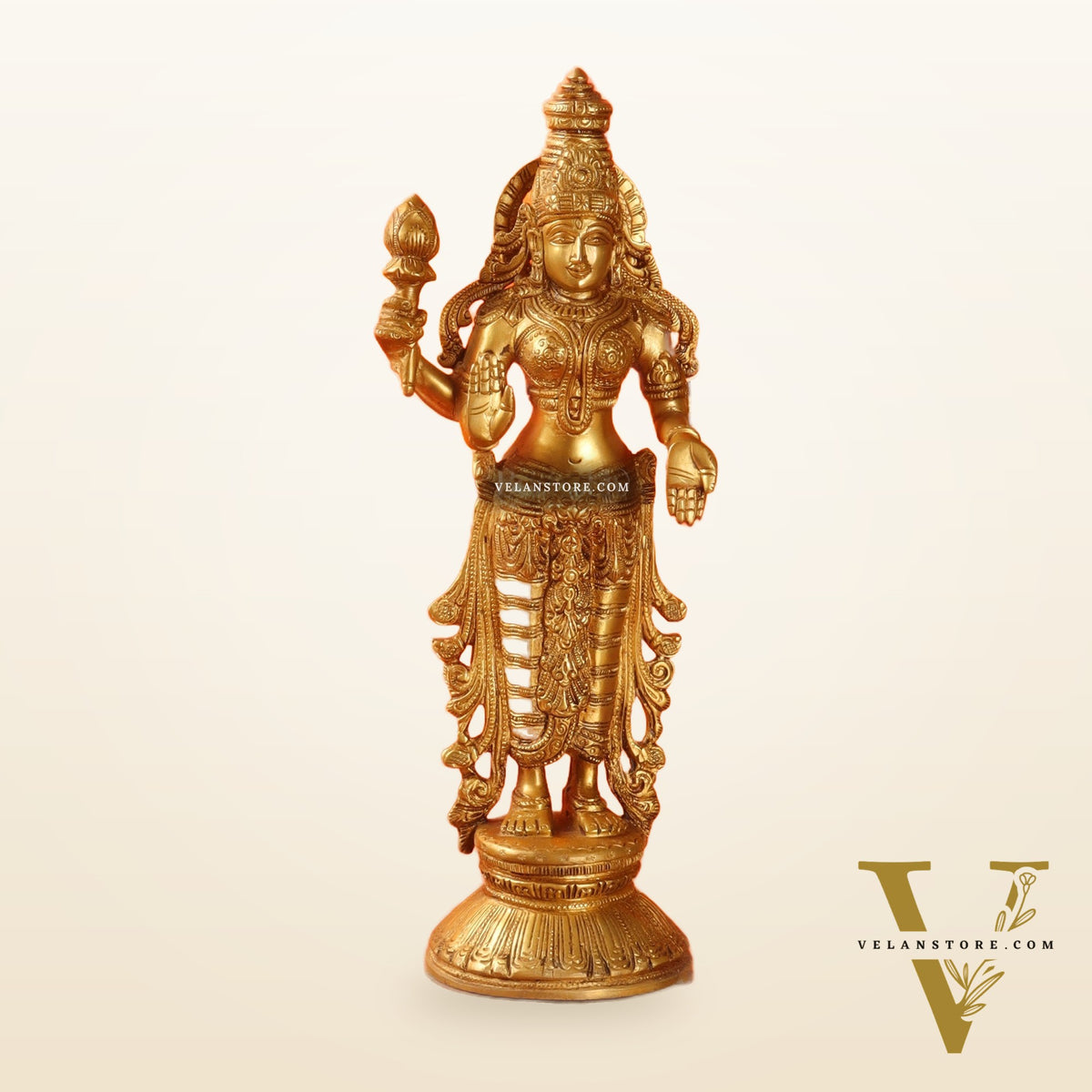 Brass Vishnu Lakshmi statue 12 inch