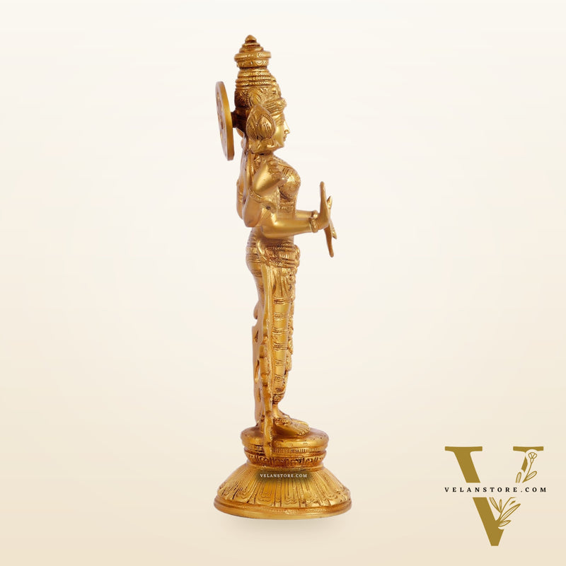 Brass Vishnu Lakshmi statue 12 inch