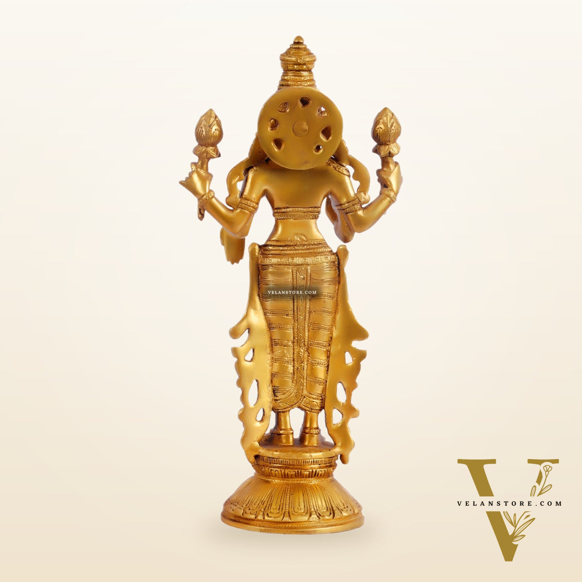Brass Vishnu Lakshmi statue 12 inch