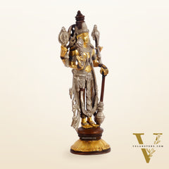 Brass Vishnu Lakshmi statue 12 inch