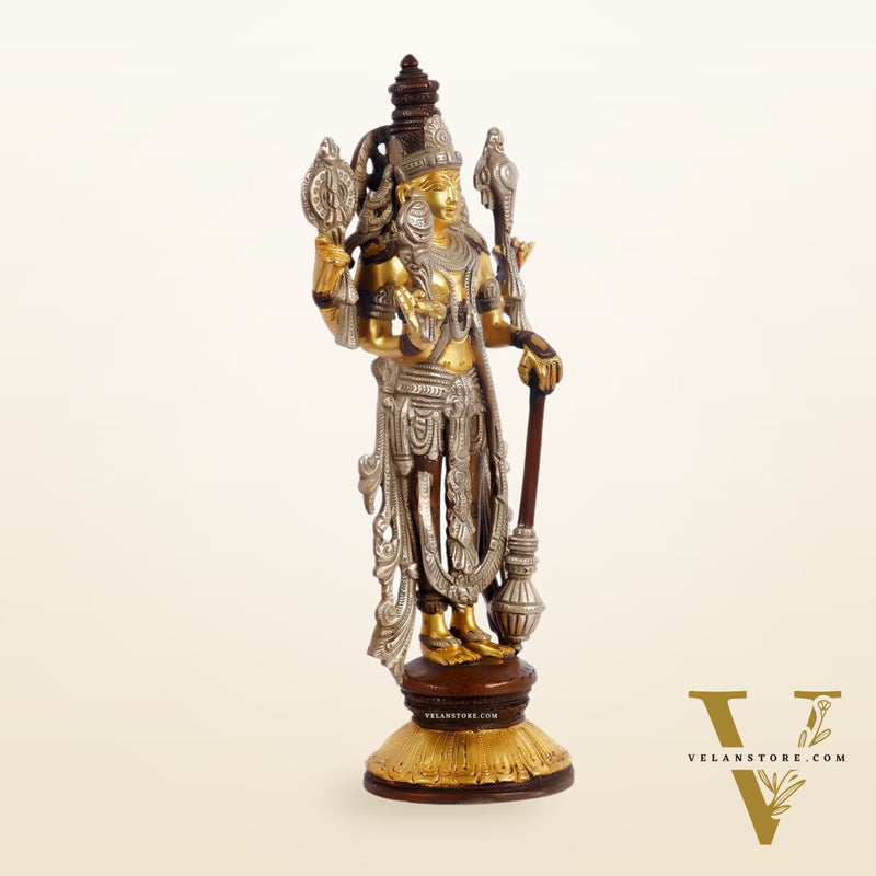 Brass Vishnu Lakshmi statue 12 inch