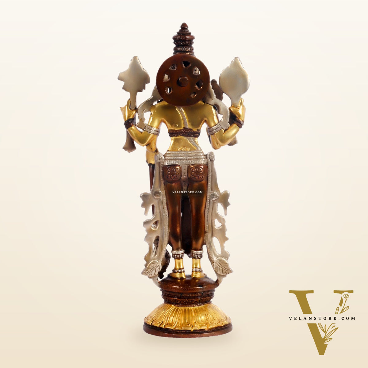 Brass Vishnu Lakshmi statue 12 inch