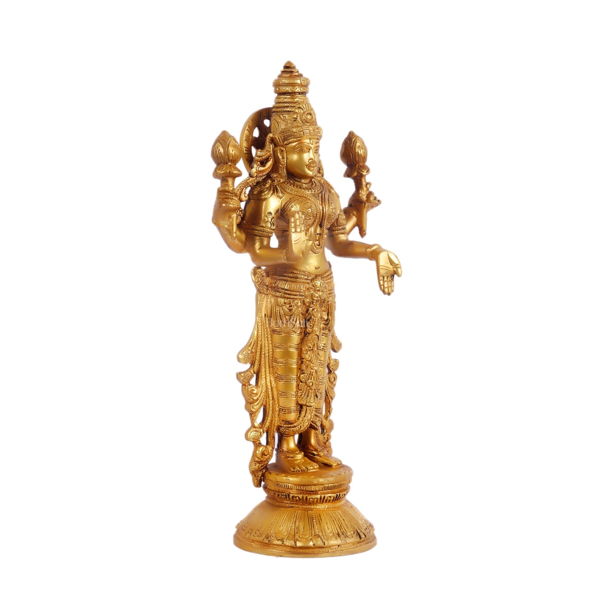 Brass Vishnu Lakshmi statue 12 inch