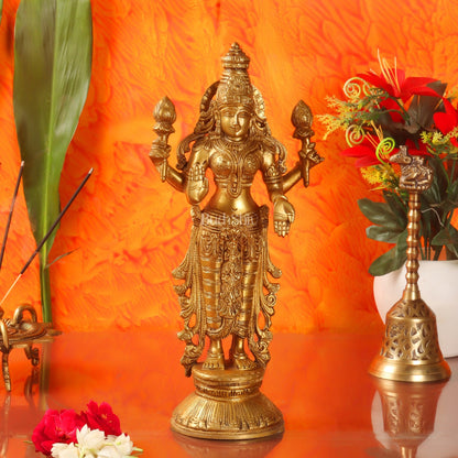 Brass Vishnu Lakshmi statue 12 inch