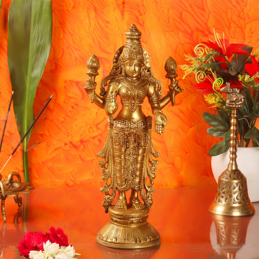 Brass Vishnu Lakshmi statue 12 inch