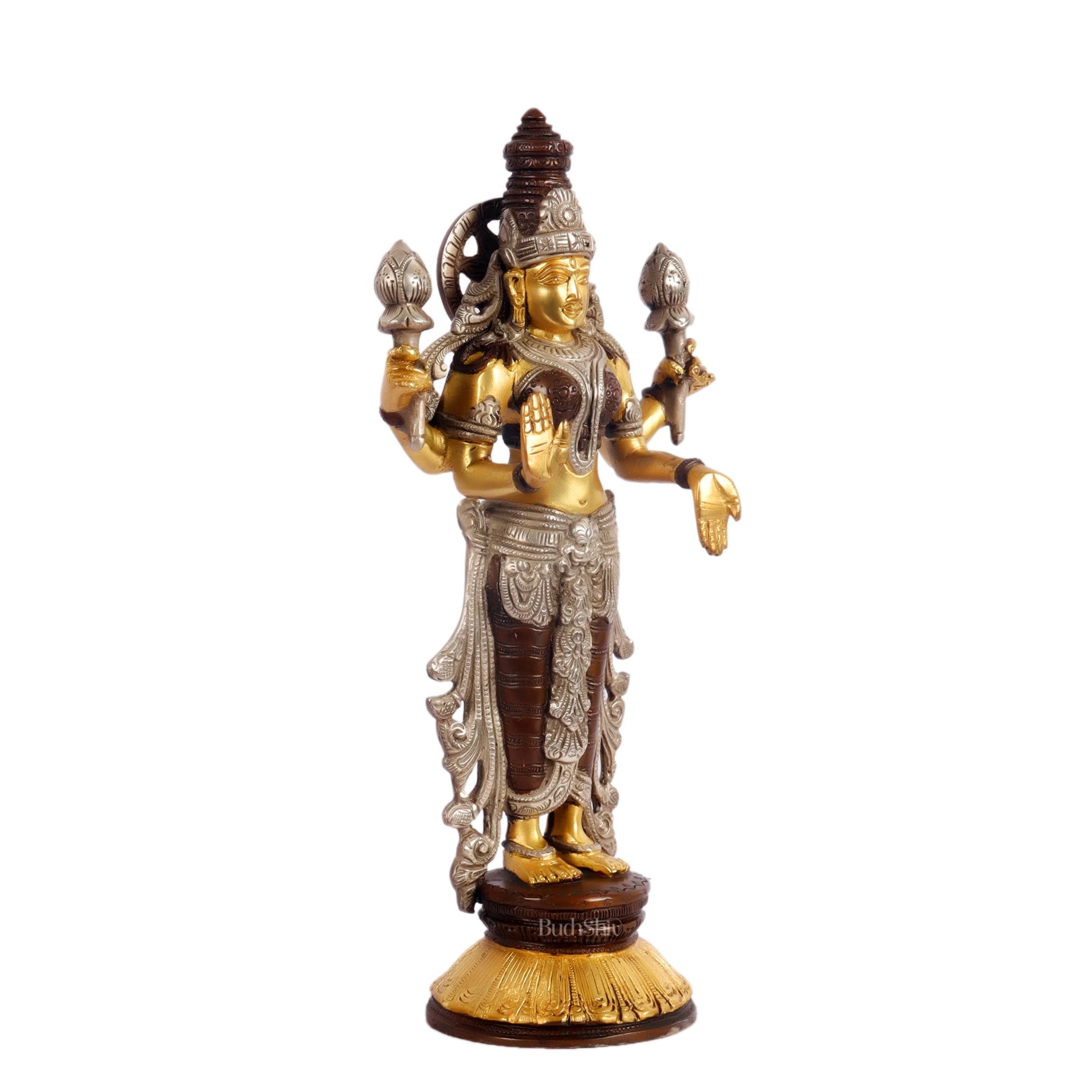 Brass Vishnu Lakshmi statue 12 inch