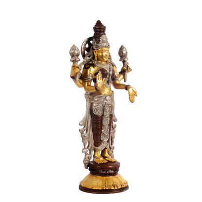 Brass Vishnu Lakshmi statue 12 inch