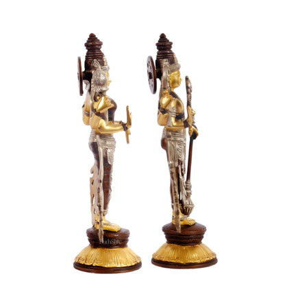 Brass Vishnu Lakshmi statue 12 inch