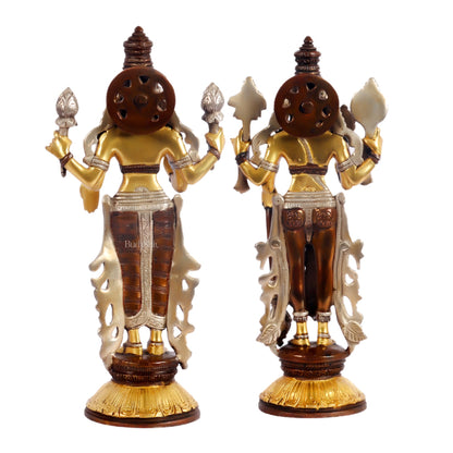 Brass Vishnu Lakshmi statue 12 inch