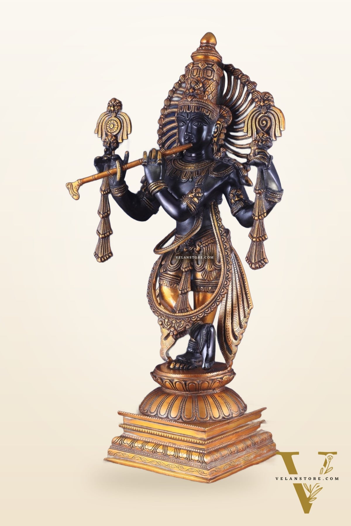Brass Vishnu roopam Krishna Statue | Black | Height 24 Inch