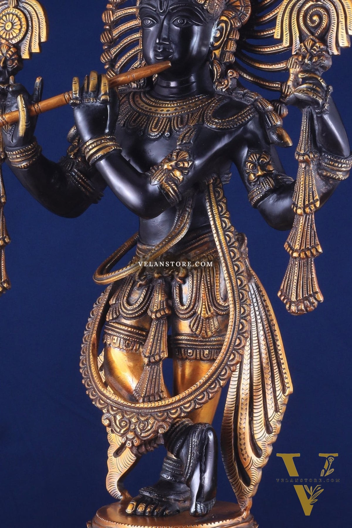 Brass Vishnu roopam Krishna Statue | Black | Height 24 Inch