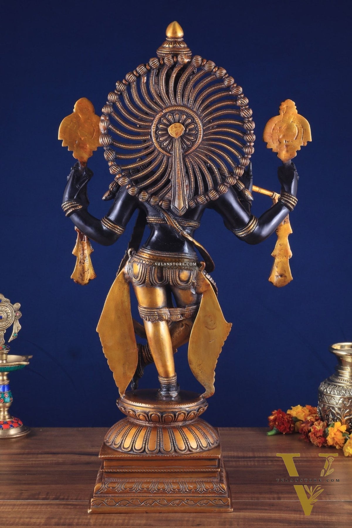 Brass Vishnu roopam Krishna Statue | Black | Height 24 Inch