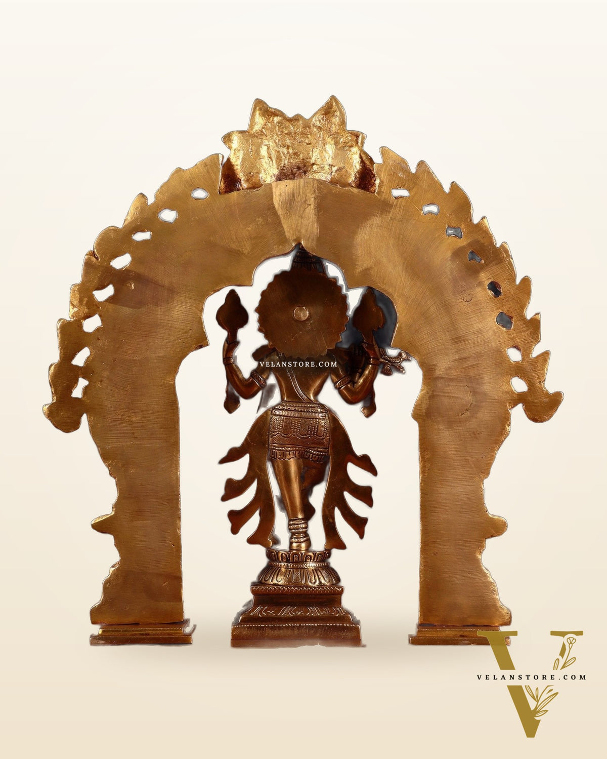 Brass Vishnu Roopam Krishna Statue with Prabhavali 17 inch