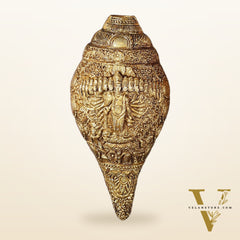 Brass Vishnu Virat Roop Vishwaroopam Shankh Conch 8.5 inch antique