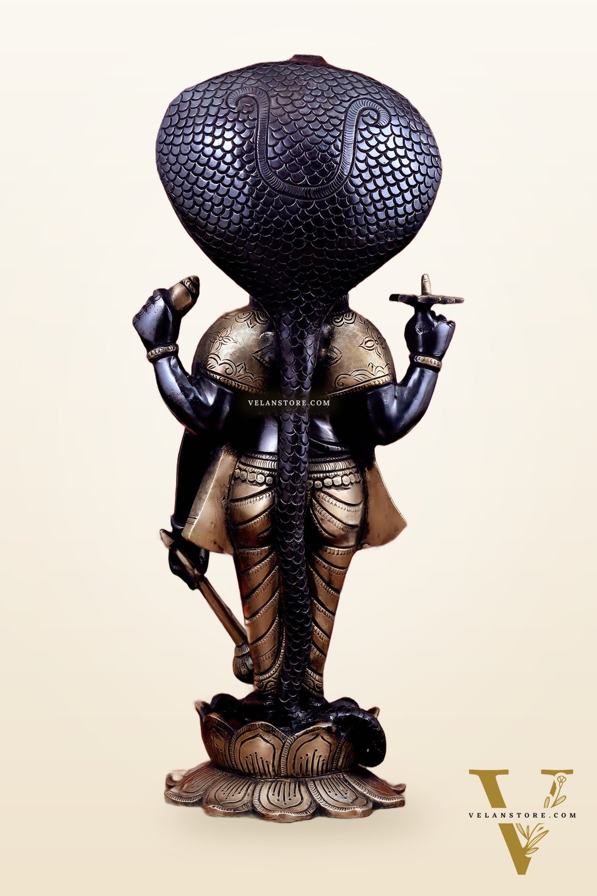 Brass Vishnu with sheshanaag standing statue 17 inch