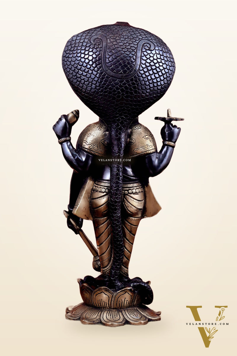 Brass Vishnu with sheshanaag standing statue 17 inch