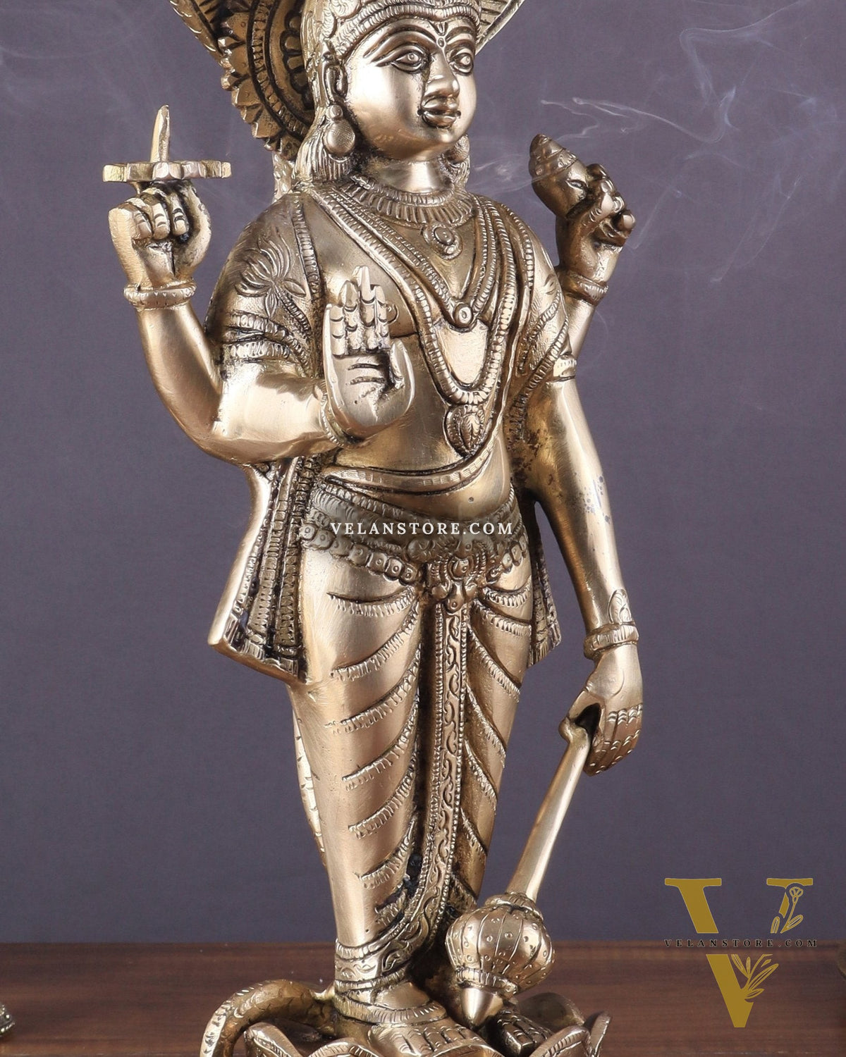Brass Vishnu with sheshanaag standing statue 17 inch