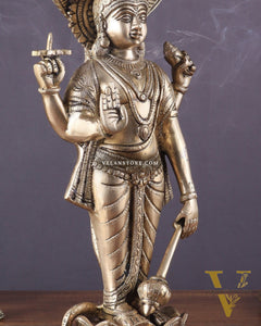 Brass Vishnu with sheshanaag standing statue 17 inch