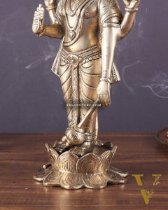 Brass Vishnu with sheshanaag standing statue 17 inch