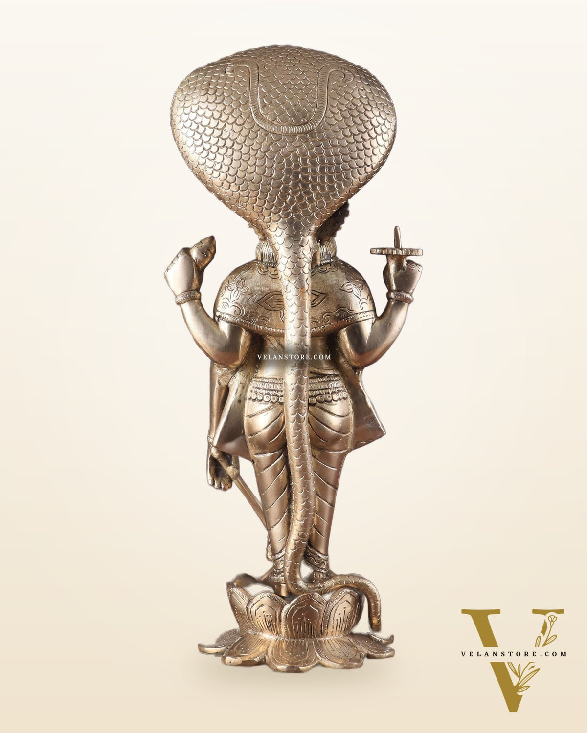 Brass Vishnu with sheshanaag standing statue 17 inch