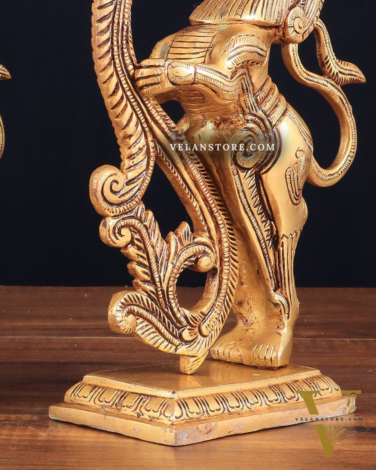 Brass Yali Table Temple Décor Showpiece – Pair, 8.5 Inch,