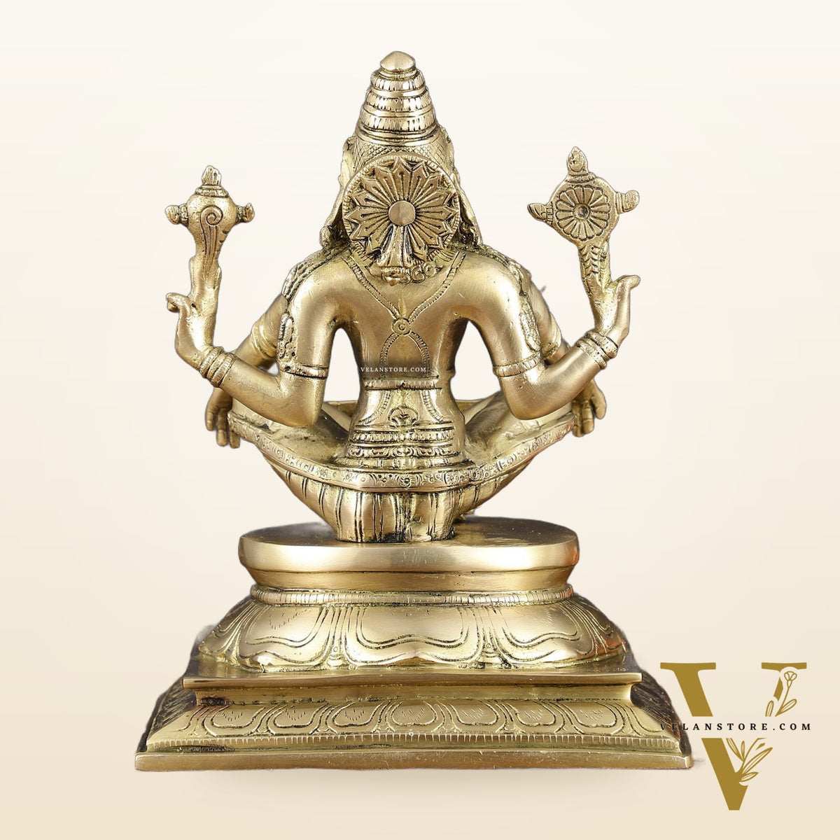 Brass Yog Narasimha Statue 11" Antique gold tone