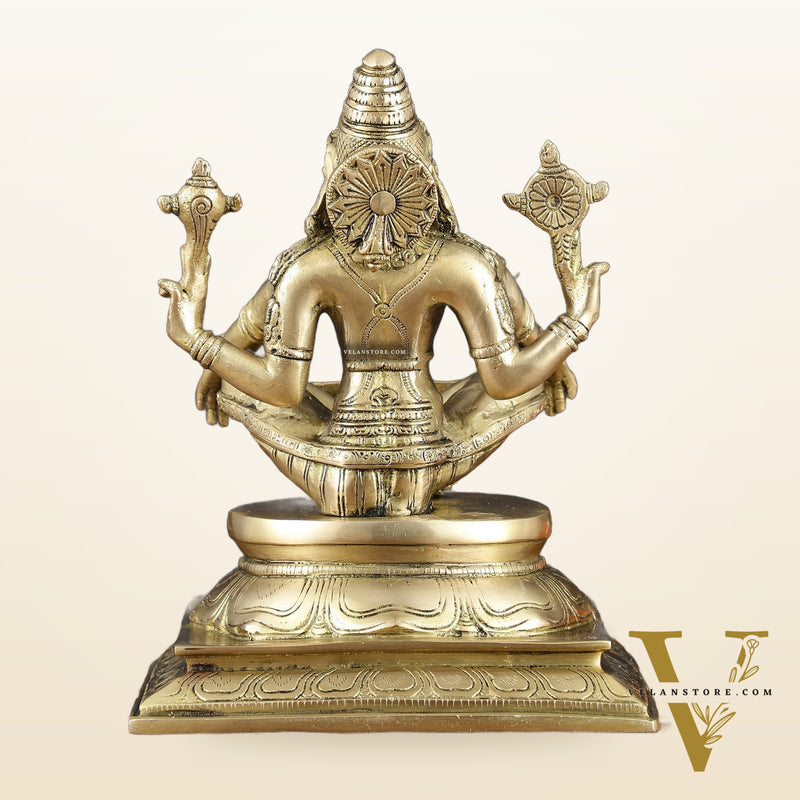 Brass Yog Narasimha Statue 11" Antique gold tone