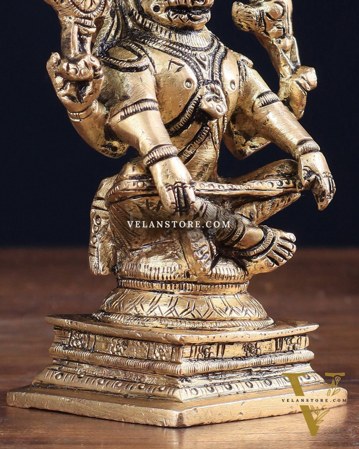 Brass Yog Narasimha Statue (Small) 4"