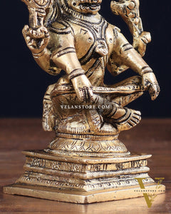 Brass Yog Narasimha Statue (Small) 4"