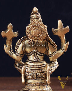 Brass Yog Narasimha Statue (Small) 4"