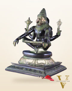 Brass Yog Narasimha swamy Statue 11" black green