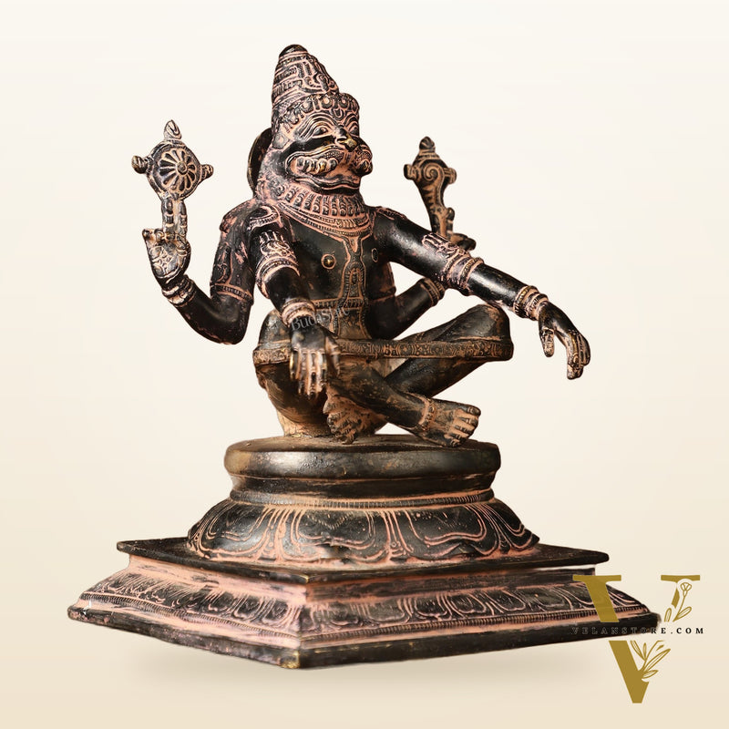 Brass Yog Narasimha swamy Statue 11"