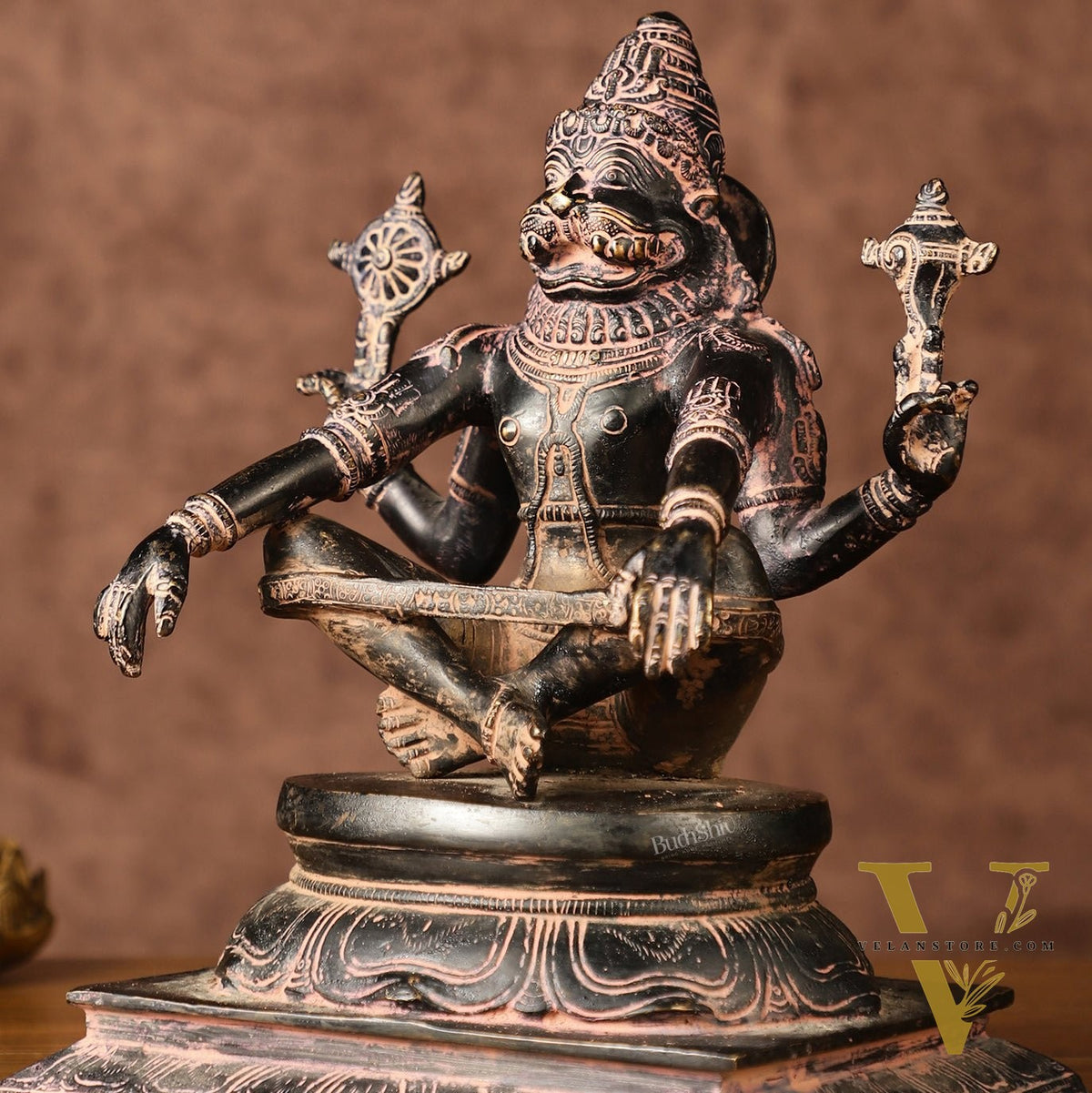 Brass Yog Narasimha swamy Statue 11"