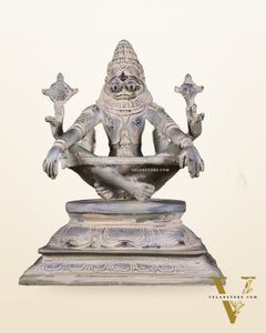 Brass Yog Narasimha swamy Statue 11" vintage