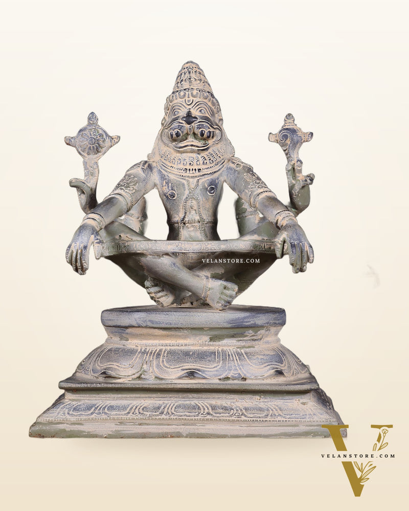 Brass Yog Narasimha swamy Statue 11" vintage