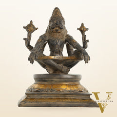 Brass Yog Narsimha Statue 11"