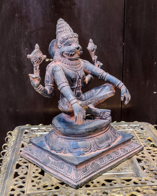 Brass Ugra Yog Narsimha Statue 11"