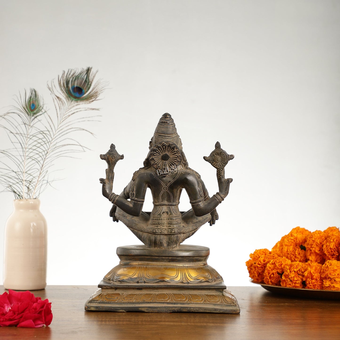 Brass Yog Narsimha Statue 11"