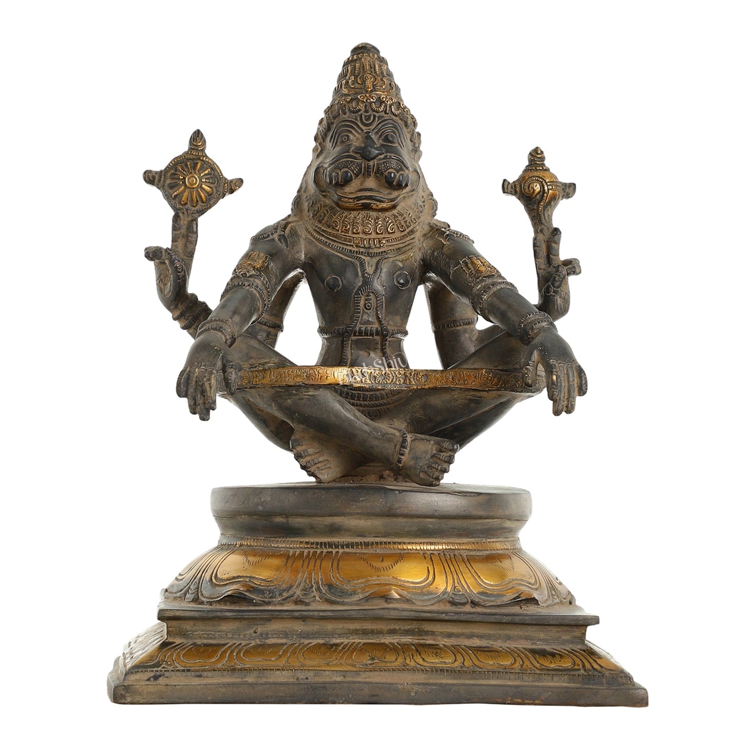 Brass Yog Narsimha Statue 11"