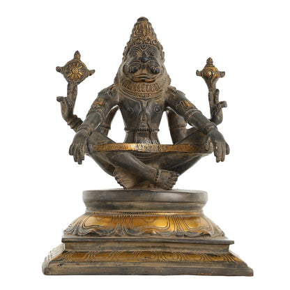 Brass Yog Narsimha Statue 11"