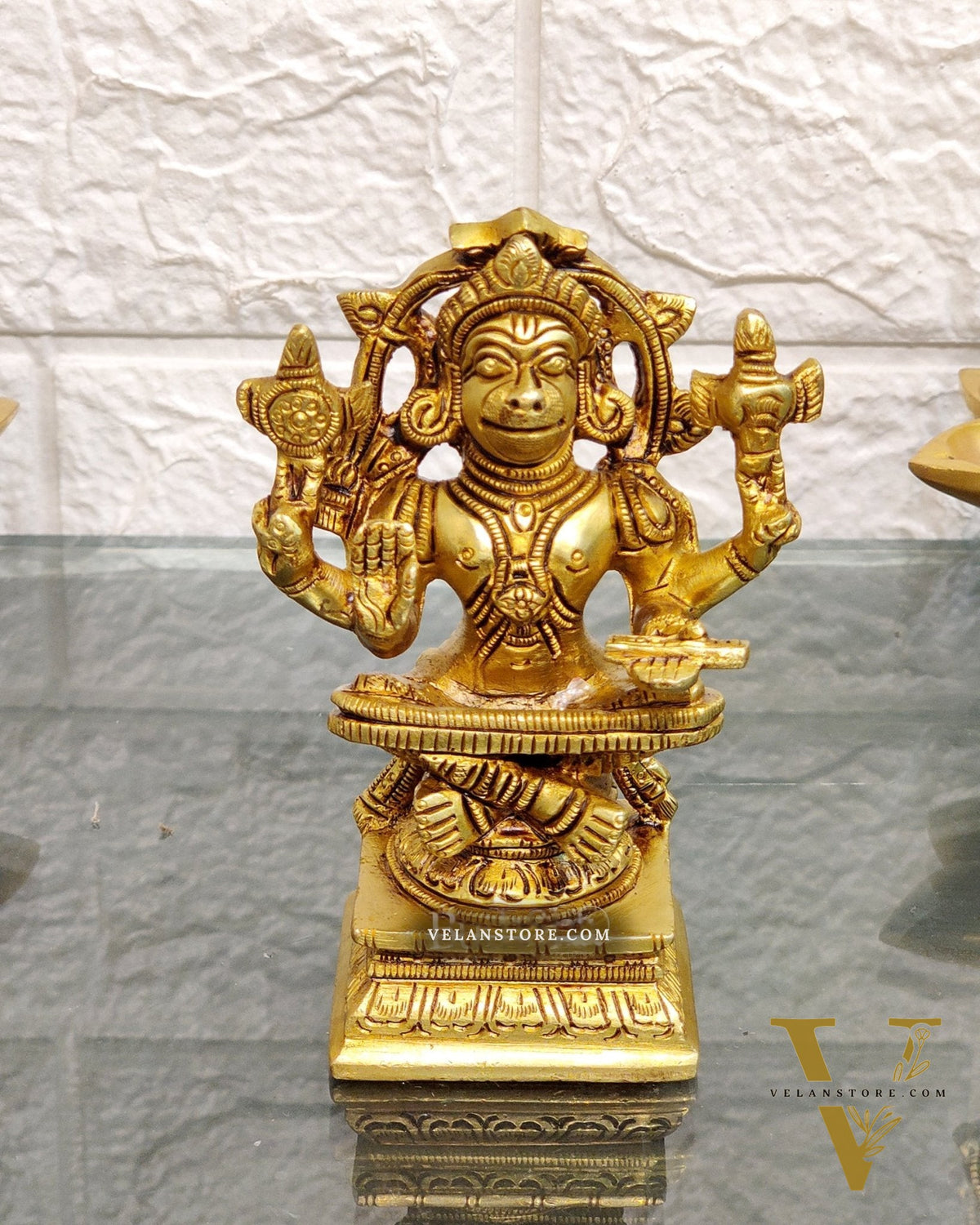 Brass Yogacharya Hanuman 4"