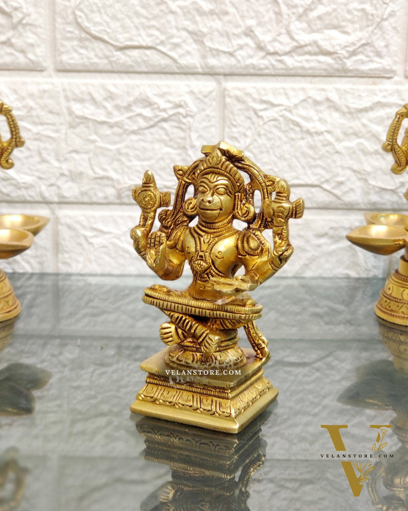 Brass Yogacharya Hanuman 4"