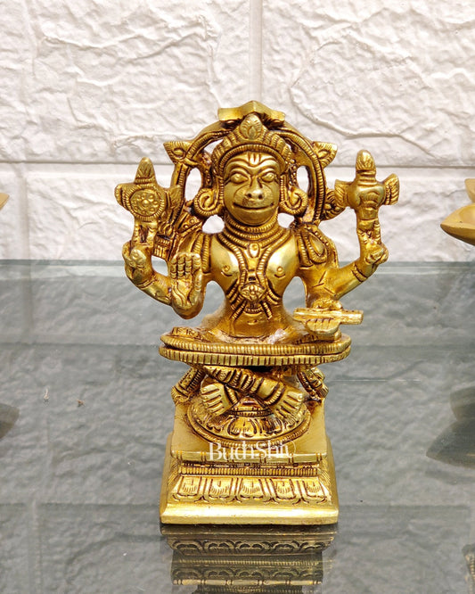 Brass Yogacharya Hanuman 4"