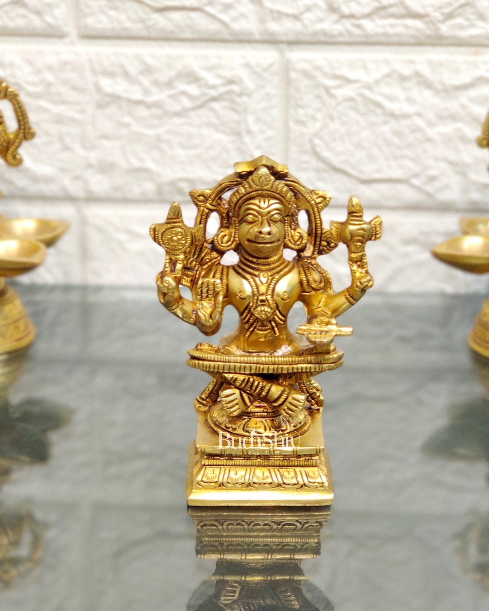 Brass Yogacharya Hanuman 4"