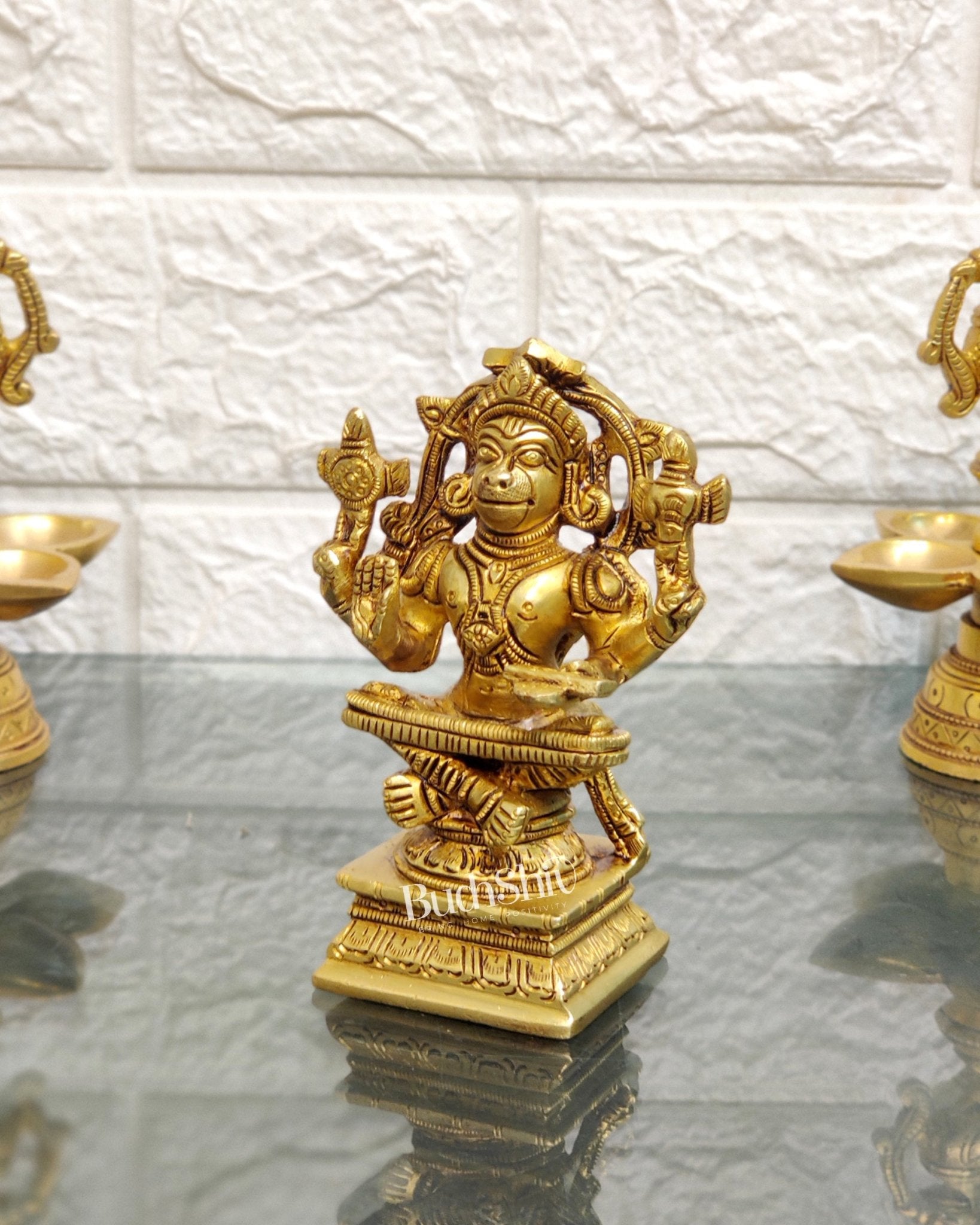 Brass Yogacharya Hanuman 4"