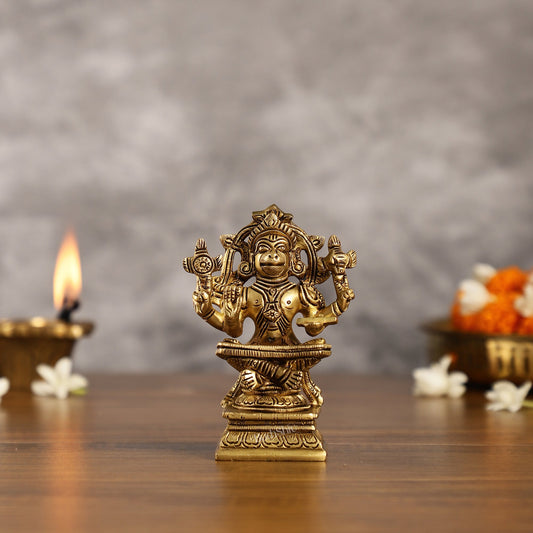 Brass Yoga Hanuman 4"