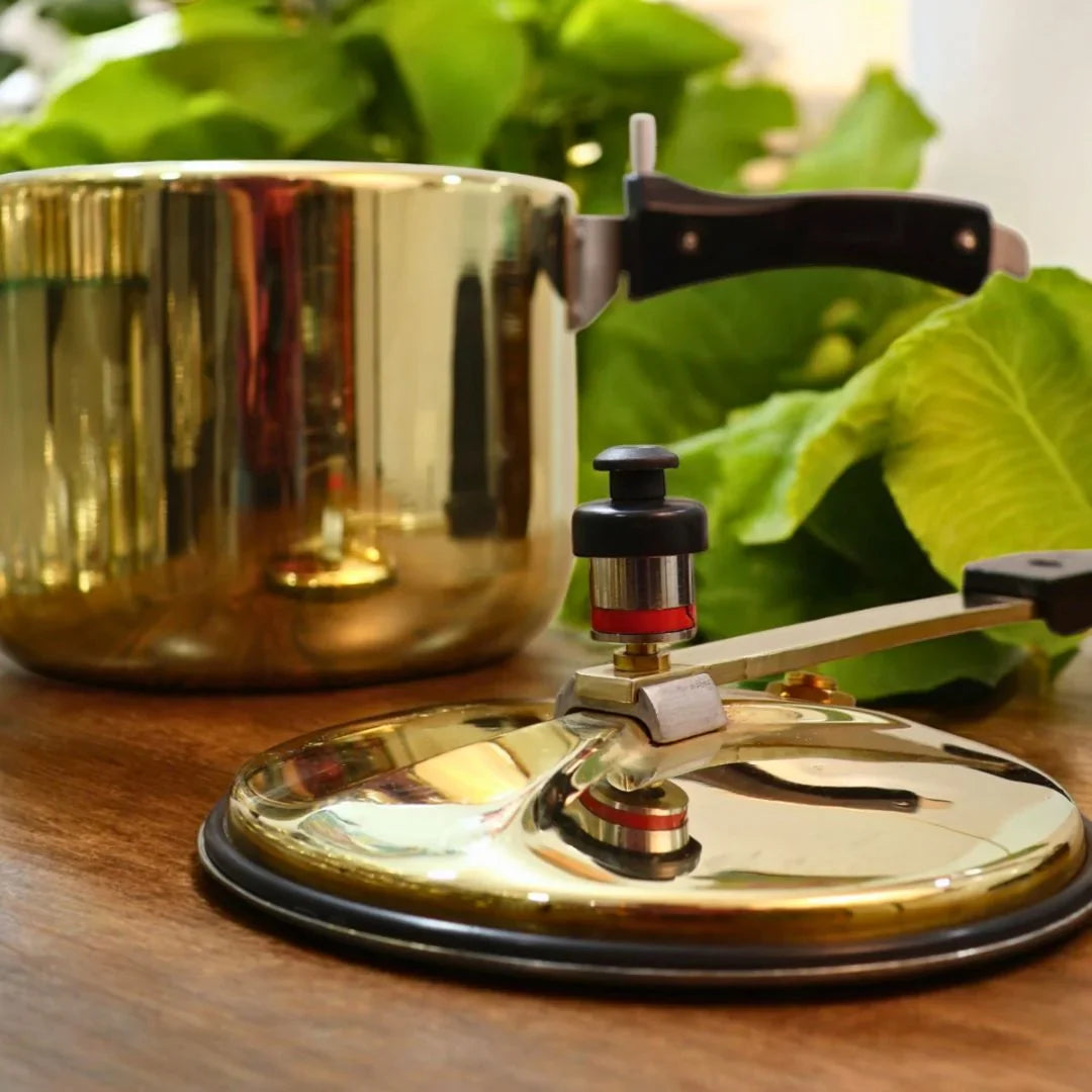 Brass Cooker with tin coating |  Pital Pressure Cooker