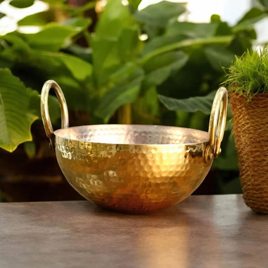 Small Pure Brass Kadhai – Ideal for 2-3 Member Cooking