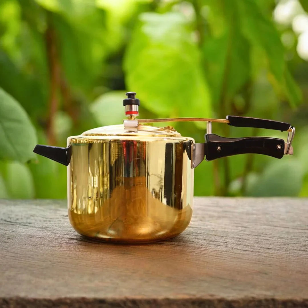 Brass Cooker with tin coating |  Pital Pressure Cooker